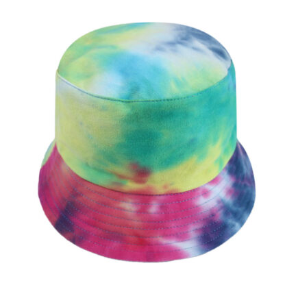 Купить Korean Fashionmonger Street Fashion Gradient Tie-Dye Fisherman Hat Reversible European and American Temperament Flat Top Sun-Proof Basin Hat