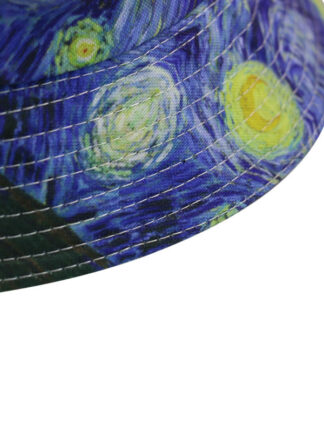 Купить New Ins Internet Celebrity Trendy Match Van Gogh The Starry Night Oil Painting Reversible Bucket Hat Outdoor Connector Sun Hat Wholesale No.