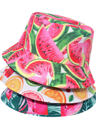 Купить Ins Japanese and Korean New Sun Protection Hat Summer Casual Cute Fruit Watermelon Bucket Male Female Students No. 1