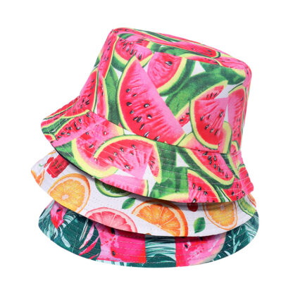 Купить Ins Japanese and Korean New Sun Protection Hat Summer Casual Cute Fruit Watermelon Bucket Male Female Students No. 1