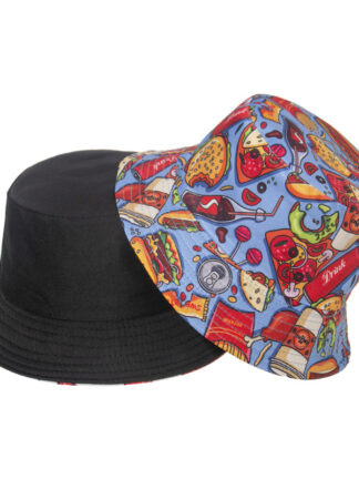 Купить 2021 New Creative Printing Vegetable Pattern Bucket Hat Womens Summer Outdoor Casual Sun-Proof Hat All-Matching Basin Hat No. 1
