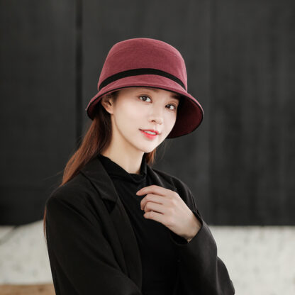 Купить Stingy Brim Ha Middle aged and elderly women's autumn winter fashion fisherman / warm thick wool western style elegant top hat