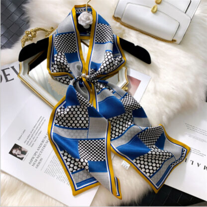 Купить Scarves Spring And Autumn Korean Style Ribbon Shirt Women S Double-Sided Long Silk Scarf Hair Band Versatile Decoration Handbag Handle Wra