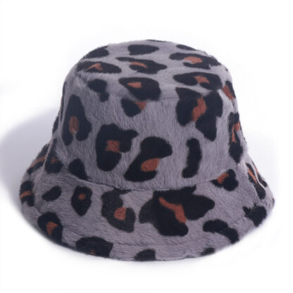 Купить 2021 Internet Famous Fisherman Hat Womens Leopard Print Stud for Autumn and Winter Rabbit Fur Fisherman Hat All-Match Outdoor Travel Warm Bu