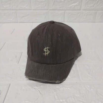 Купить Four Seasons New Baseball Cap Adult Money Embroidery Short Brim Ripped Peaked Face-Looking Small Men and Women Same Style Hat