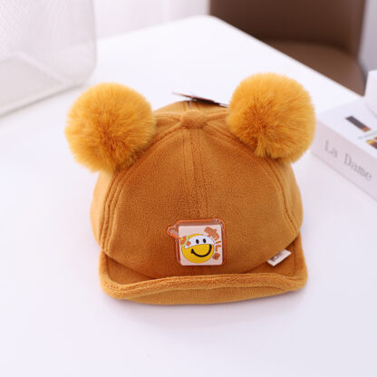 Купить Korean Dongdaemun Childrens Light Double Ball Soft Brim Peaked Autumn Winter New Mens and Womens Keep Baby Warm Baseball Cap