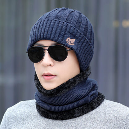 Купить Trendy Mens Winter Warm Cycling Cap Knitted Thickened Earflaps Hoodie Neck Warmer Outdoor Cold Protection Hat Street
