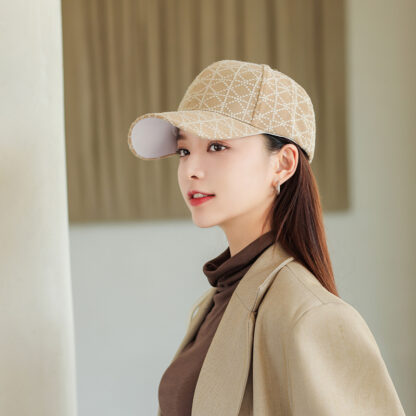 Купить Stingy Brim Hats Korean spring and autumn women's fashion Japanese Plaid all match with sunscreen pea baseball cap