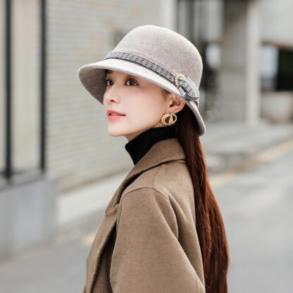 Купить Wool Women's autumn and winter middle-aged hat Korean Japanese elegant western style