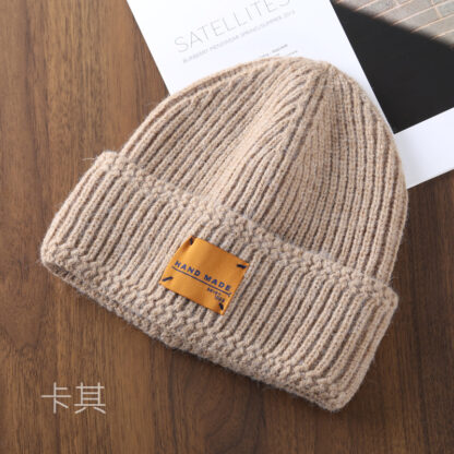 Купить Style Fresh Patch Stitching Curled Brim Knitted Outdoor Fashion Fashionable Women Student Couple Sweet Potato Hat Beanie Hat No