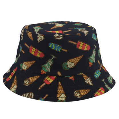 Купить Hats & Caps Ice Cream Pattern Printing t All-Match Chi Fresh Popsicle Bucket Hat Travel Sun No. 1