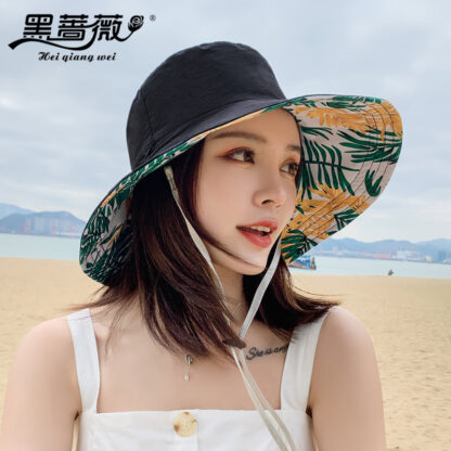 Купить Spring and Summer New Hat Printing Reversible Fisherman Fashion Outdoor Sun with Wide Brim Seaside Vacation