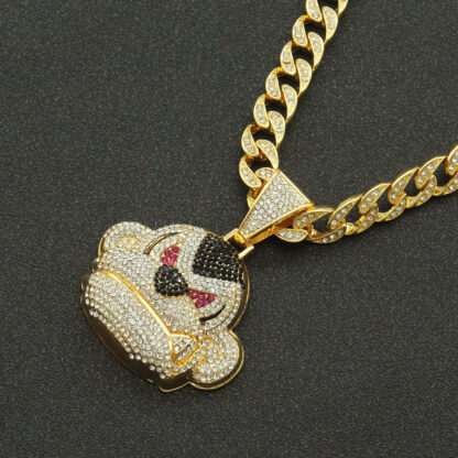 Купить Pendant Necklaces European Hip Hop Full Diamond Three-Dimensional Monkey Pendant Necklace Hipster Domineering Cool Cuban Link Chain Accessories Pendan