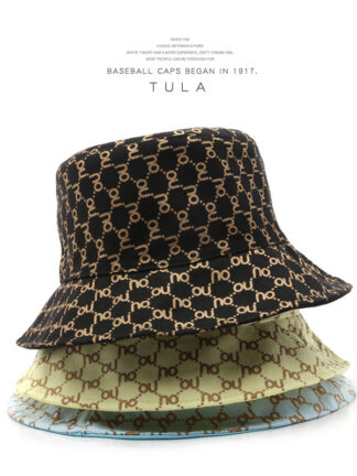 Купить Hats & Caps Korean Japanese Style Personalized Solid Color Letter Printing Reversible Fisherman Hat Outdoor Sports Travel Sun Protection