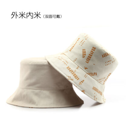 Купить Bucket Hat Outdoor Travel Sports Sun Protection Student Sun Hat Korean Style Japanese Style Fashion Popular Duplex Printing Bucket Hat