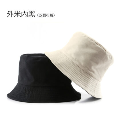 Купить Japanese Womens Spring and Autumn Fashion Personalized Double-Sided Light Board Solid Color Bucket Hat Outdoor Sun Protection Sun Hat Bucket