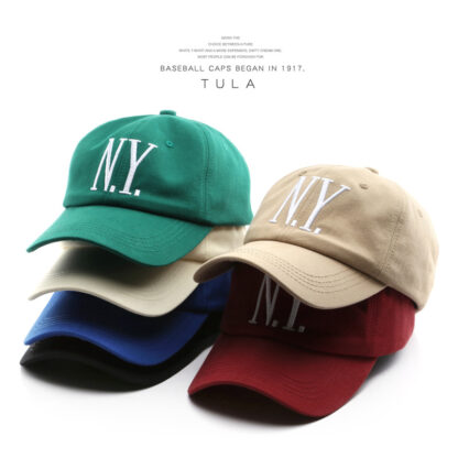 Купить Hat Female Spring and Autumn Fashion Personality Letter NY Embroidered Peaked Cap Outdoor Travel Sun Protection Sunshade Matching Baseball C