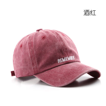 Купить Hat Womens Washed Distressed Letters Embroidered Peaked Cap Outdoor Sports and Casual Sun Matching Baseball Cap