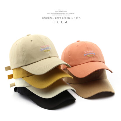 Купить Ball Caps Japanese Style Fashion Letter Embroidery Soft Top Curved Brim Peaked Cap Outdoor Female Protection Sun Hat Matching Baseball Cap