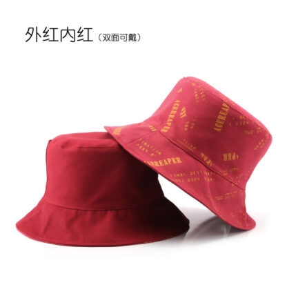 Купить Bucket Hat Outdoor Travel Sports Sun Protection Student Sun Hat Korean Style Japanese Style Fashion Popular Duplex Printing Bucket Hat