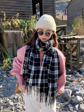 Купить Autumn and Winter New Korean Style Knitted Mesh Wool Scarf Thickened Warm Womens Neck Warmer Student All-Match Shawl