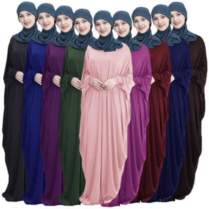 Купить Turkey Muslim Abaya Dress Women Batwing Sleeve Moroccan Kaftan Loose Hijab Dresses Prayer Garment Robe Maxi Islamic Clothing