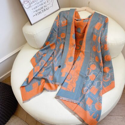 Купить New Fashion All-Match Artificial Cashmere Scarf Multi-Ring Circle Womens Autumn and Winter Warm Air Conditioning Dual-Use Shawl Wholesale