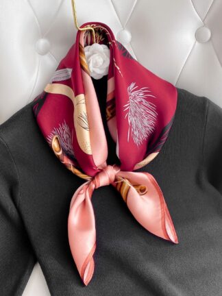 Купить New Silk Scarf Small Square Towel Womens Mulberry Silk Simple All-Match Young Small Silk Scarf Convenient Hair Band Scarf No. 5
