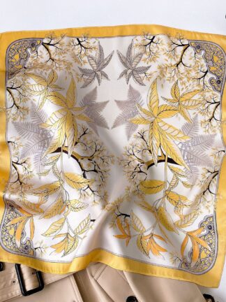 Купить New Silk Scarf Small Scarf Female Mulberry Silk Floral Printing Popular Small Square Towel Hair Band Tied Gro-Bag Scarf No. 5