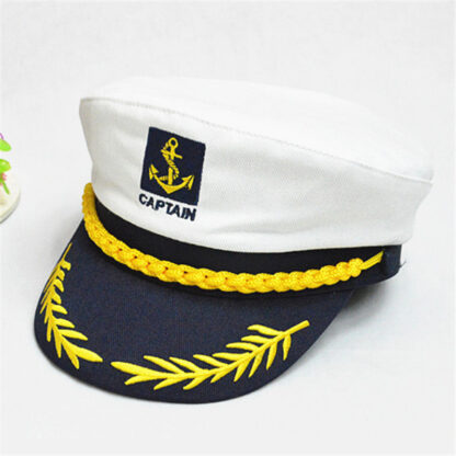 Купить Korean Style Foreign Trade Male and Female Children Parent-Child Sailor Hat Cotton Flat Top Embroidery Uniform Navy Hat One Piece Dropshippi