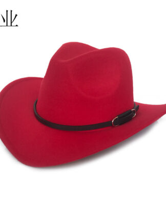 Купить Retro Mens Woolen Cowboy Hat Autumn and Winter Hot Selling Western Cowboy Hat Womens Dress Hat Fedora Felt Cap