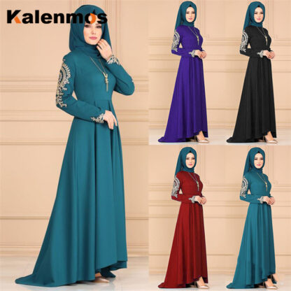 Купить Plus Size 5XL Dubai Arab Muslim Abaya Dresses Women Irregular Big Swing Maxi Dress Robe moroccan Kaftan Ramadan Islamic Clothing