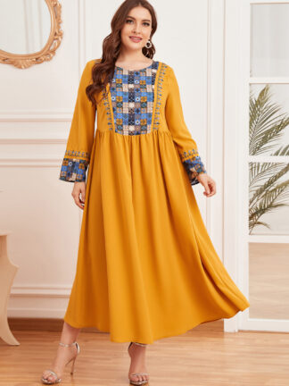 Купить Ramadan Turkey India Muslim Women Dress Elegant Embroidered Abaya Duabi Arab Vestidos Moroccon Kaftan Islamic Clothing Jilbab