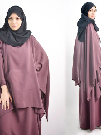 Купить Eid Muslim Paryer Dress 2 Piece Set Long Khimar Jilbab Muslim Women Prayer Garment Set Abaya Arab Islamic Burqa Ramadan Musulman