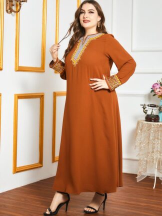 Купить Eid Mubarak Embroidery Abaya Dress Muslim Women Dubai Turkey Moroccan Kaftan Party Vestido Clothing Musulman Ropa Ramadan Elbise