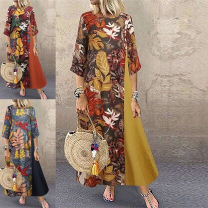 Купить New Spring Women Muslim Dress Kaftan Maxi Long Vestidos Islamic Eid Mubarak Abaya Sundress Robe Plus Size Boho Moroccan Kaftan