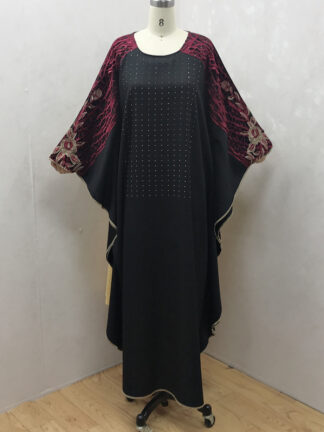 Купить Muslim Kaftan Abaya Dress Tunic Ramadan Islamic Women Bat Sleeve diamond african Outwear Moroccan Caftan Dubai Arab Long Robe