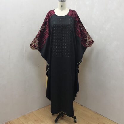 Купить Muslim Kaftan Abaya Dress Tunic Ramadan Islamic Women Bat Sleeve diamond african Outwear Moroccan Caftan Dubai Arab Long Robe