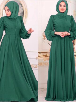 Купить Chiffon Abaya Dubai Muslim Hijab Dress Turkey Islam Clothing Eid Dresses Abayas for Women Robe Femme Musulman Kaftan Spring 2021