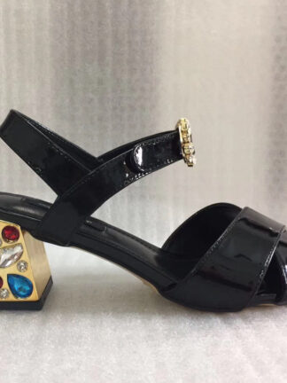 Купить New Colorful Rhinestone Heel Open Toe Sandals Summer Fashion Rose Flower Printing Designer Shoes Women