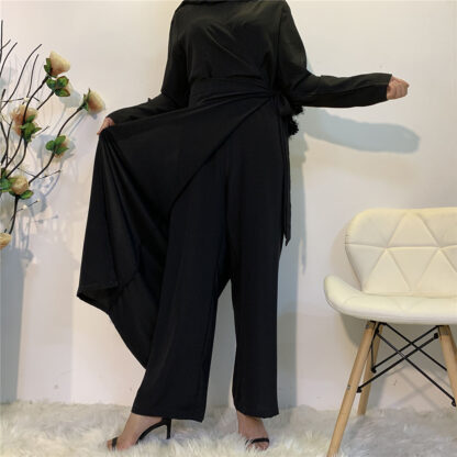 Купить New Spring Robe Satin Abaya Dubai Muslim Jumpsuit Dress Turkey Islam Clothing African Dresses Women Musulman De Mode Ropa Mujer