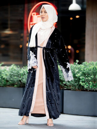 Купить Winter Veet Abayas Women Muslim Dress Eid Turkey Kaftan Jubah Long Robe Hijab Vestidos Mujer Islamic Clothing Arabic Mulsuman
