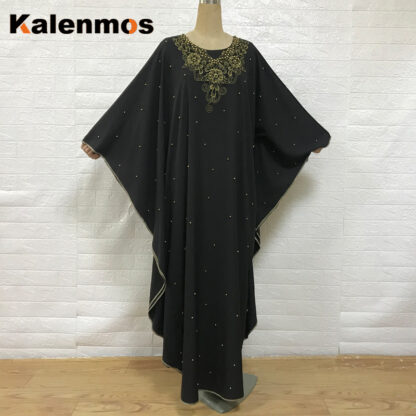 Купить Kalenmos Eid Muslim Abaya Dresses Moroccan Kaftan Women Ramadan Islamic Clothing Dubai Prayer Garment Bead Caftan Long Robe Arab