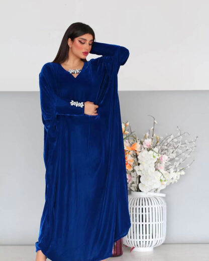 Купить Eid Dubai Muslim Arabic Dress Satin India Bat Sleeve Veet Abaya Musulman Islamic Women Pakistan Moroccan Kaftan Turkey Gowns