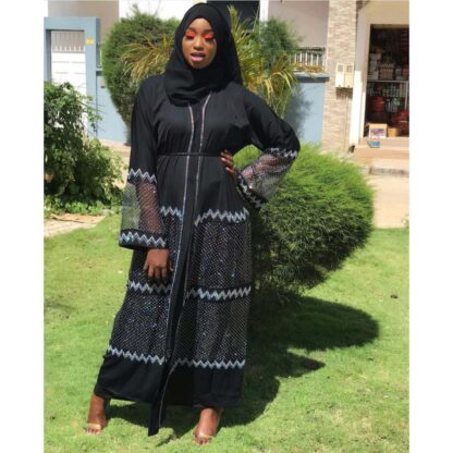 Купить Diamond Muslim Abaya Dress Women Moroccan Kaftan Hijab Jilbab Burka Djellaba African Islamic Clothing Robe Musulman Ensembles