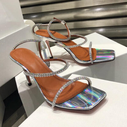 Купить Gladiator Sandals Women Cut-outs Summer Shoes Woman Crystal Decor Sandalias Mujer 2021 New Design High Heel Women Shoes Strap