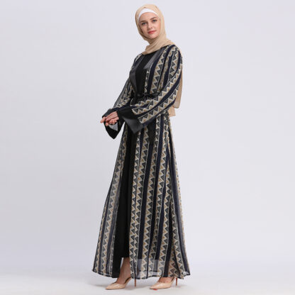 Купить islamic clothing Muslim open Abaya women Vintage Geometry Print kimono Woman musulman kaftan Jubah Tunics Ramadan Eid Adha dress