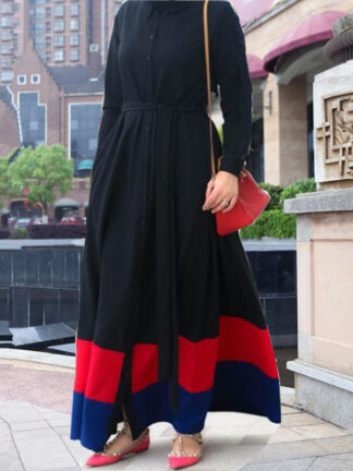 Купить Muslim Abaya Dress Women Lace-up Open Abayas Dubai Dresses Islamic Clothing Kimono Caftan Hijab Turkish Moroccan Kaftan Elbise