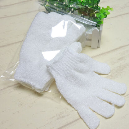 Купить White Nylon Body Cleaning Shower Gloves Exfoliating Bath Glove Five Fingers Bath Bathroom Gloves Home plies T2I337 s