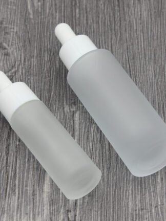Купить Classic 15ml 30ml frost bottle clear glass dropper eye essential oil serum bottles with white cap s